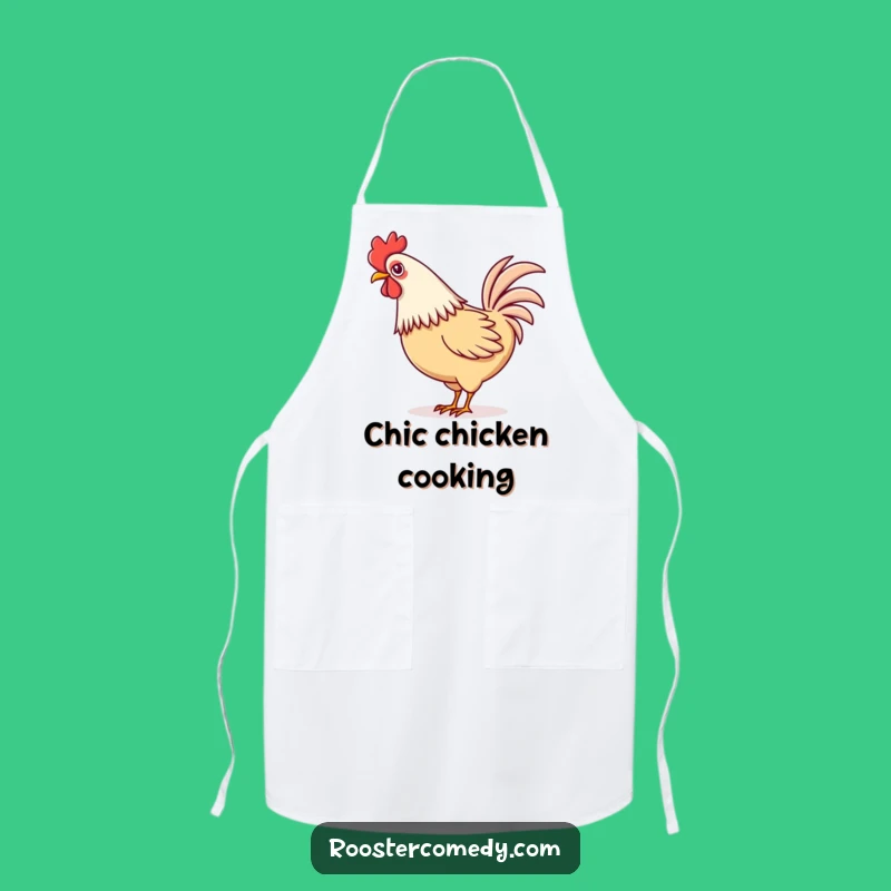 Funny Kawaii Rooster Tail Wag Apron: Cook with Playful Farm Flair