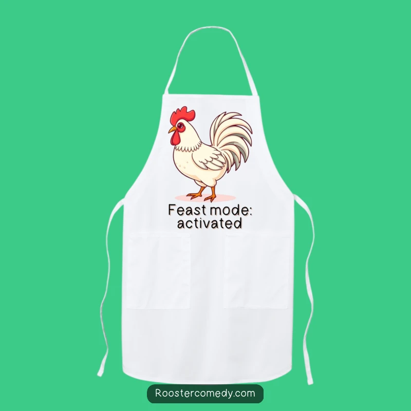 Kawaii Rooster Strutting Apron: Cook with Confident Flair