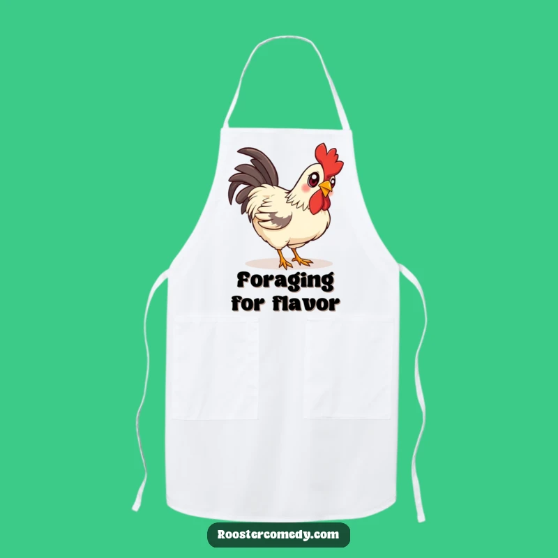 Funny Curious Rooster Apron - Bright-Eyed Pecker Chef Gift