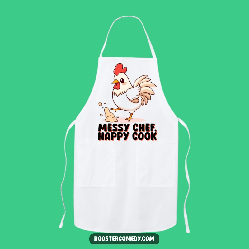 Funny Kawaii Rooster Apron - Playful Dust Kicking, Kitchen Fun