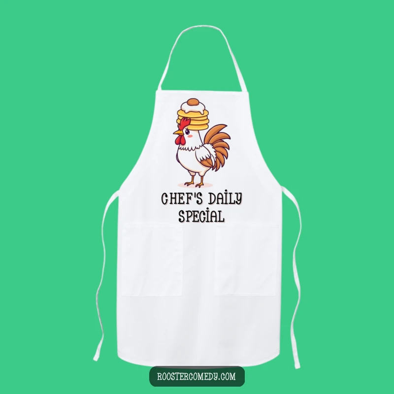 Funny Pancake Rooster Apron - Cook with Breakfast Flair