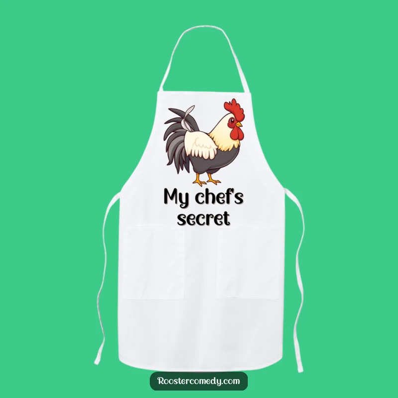 Funny Rooster Feather Apron - Proud Chef Bird Gift for Kitchen