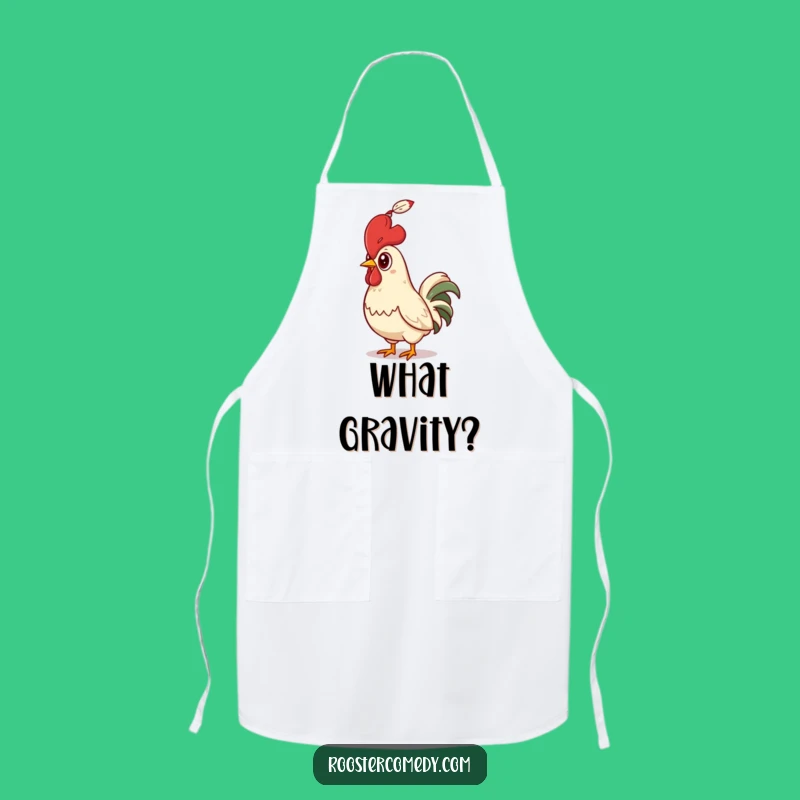 Funny Rooster Feather Shock Apron - Comedic Kitchen Wear, Great Funny Gift