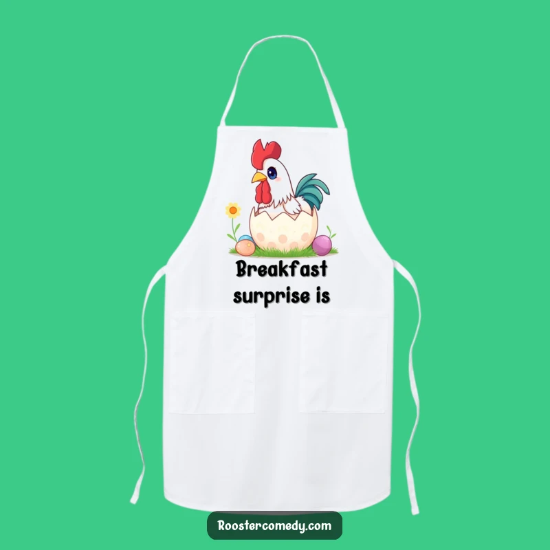 Funny Surprise Rooster Easter Apron - Cook with Holiday Cheer