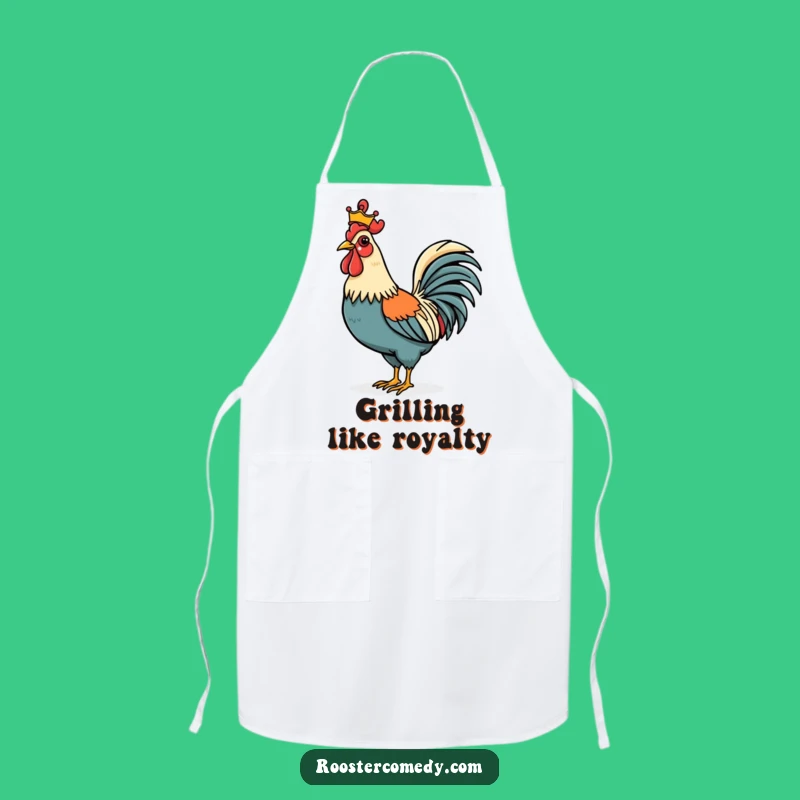 Funny Rooster Crown Apron - Regal Kitchen Fun for Bird Lovers