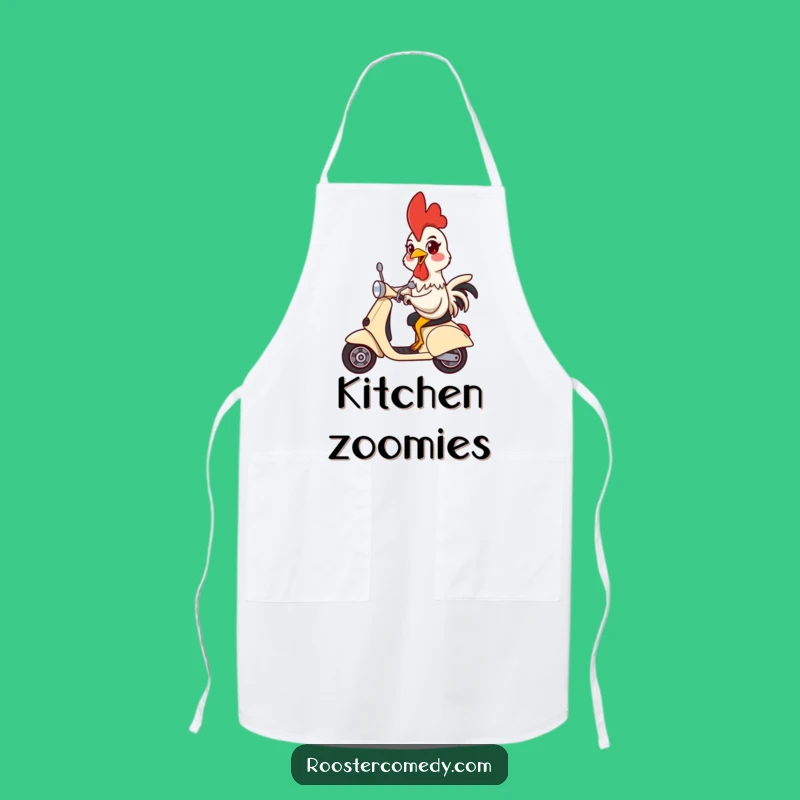 Funny Rooster Scooter Apron - Cook with Joyful Energy