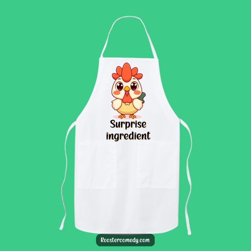 Funny Kawaii Rooster Surprise Apron: Cook with Astonished Flair