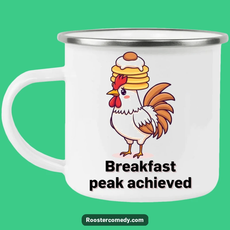 Funny Pancake Rooster Camping Mug - Breakfast Adventure Fuel