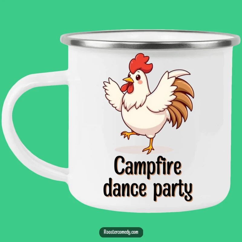 Funny Silly Rooster Dance Camping Mug - Adventure with a Funky Beat!