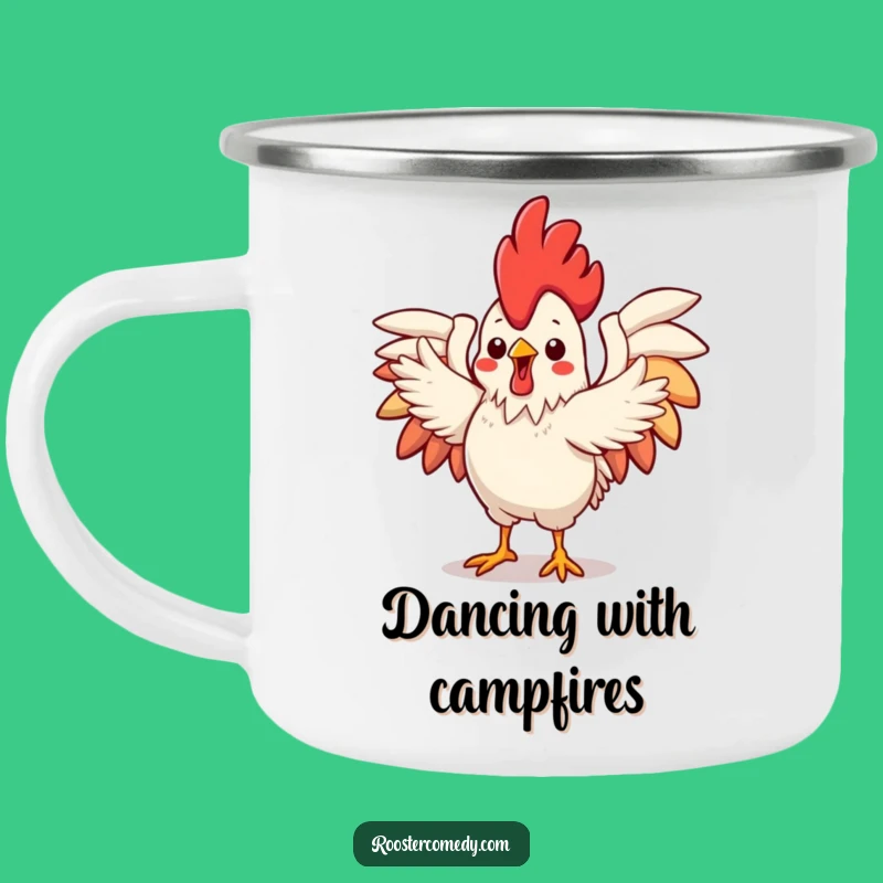 Funny Kawaii Rooster Camping Mug: Dance Outdoors, Flamboyant Style, Perfect Humorous Gift