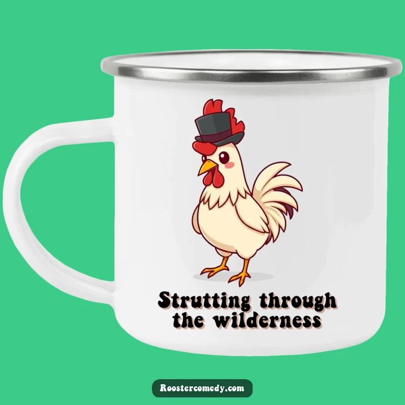 Funny Dapper Rooster Top Hat Camp Mug - Quirky Outdoor Gift