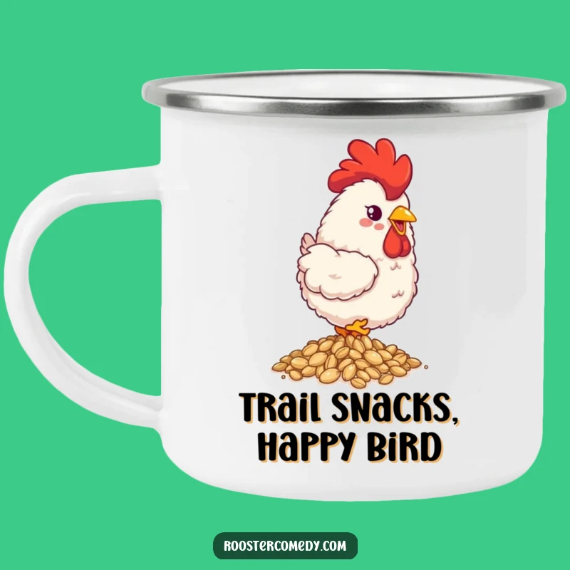 Funny Fluffy Rooster Camping Mug - Adventure with a Happy Peck!