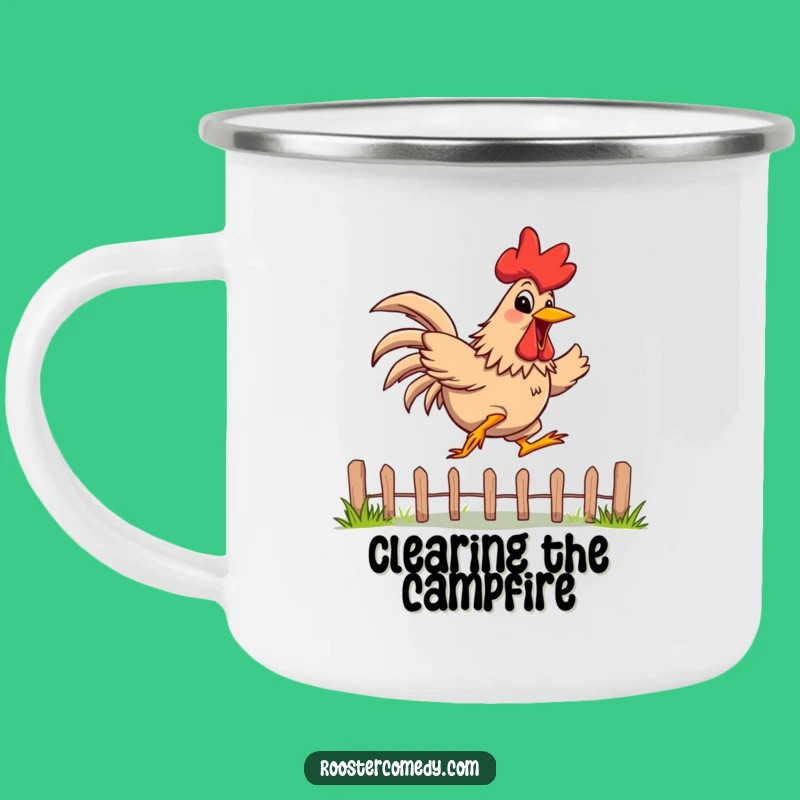 Funny Rooster Camping Mug: Jump Start, Energetic Grin, Perfect Humorous Gift