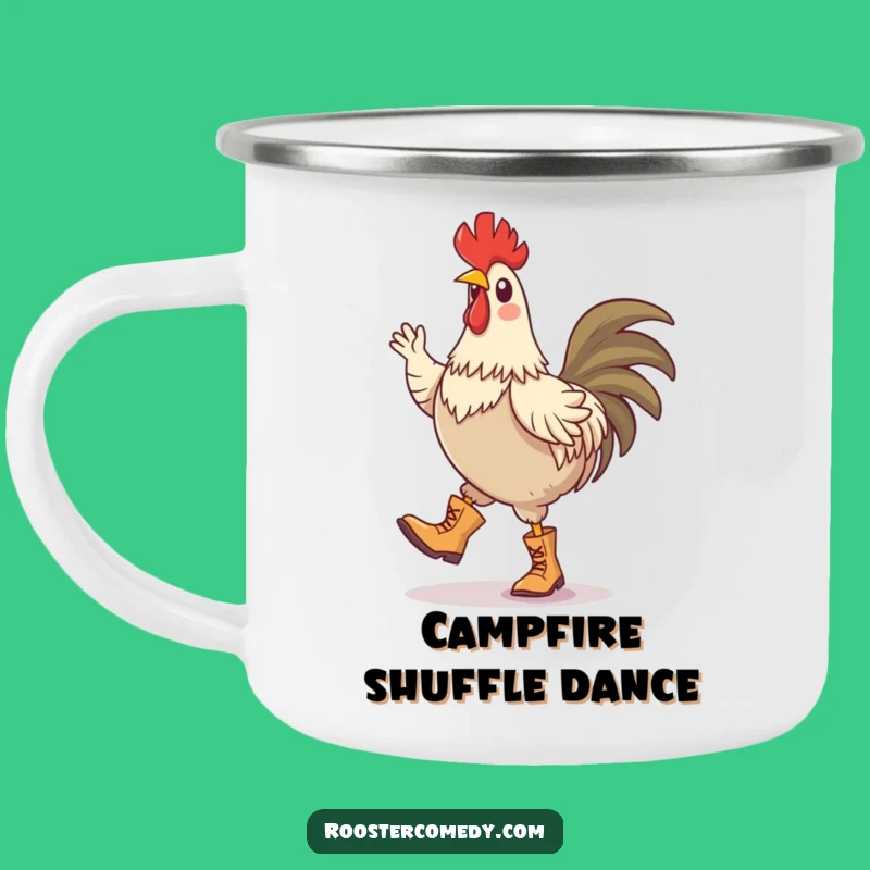 Funny Rooster Jig Camping Mug: Adventure Dance Party