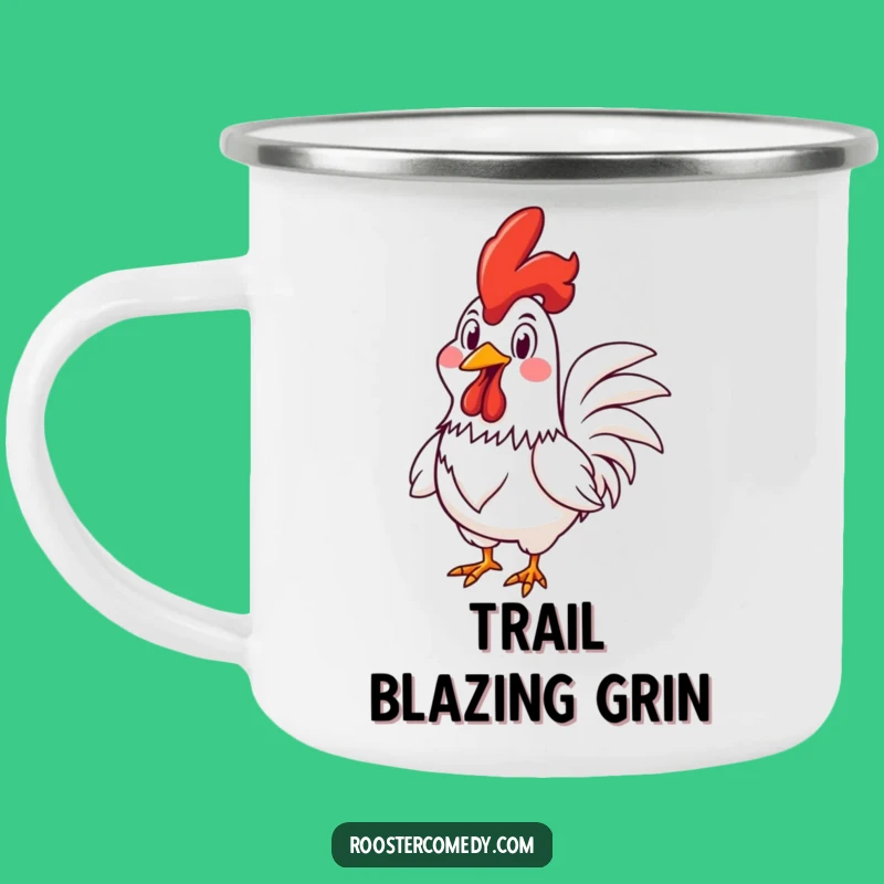 Funny Rooster Racing Camping Mug - Goofy & Durable Outdoor Gift
