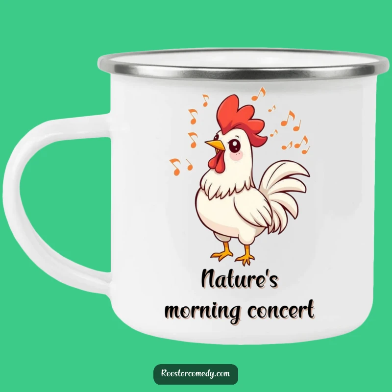 Funny Singing Rooster Camping Mug - Campfire Melodies for Bird Lovers!