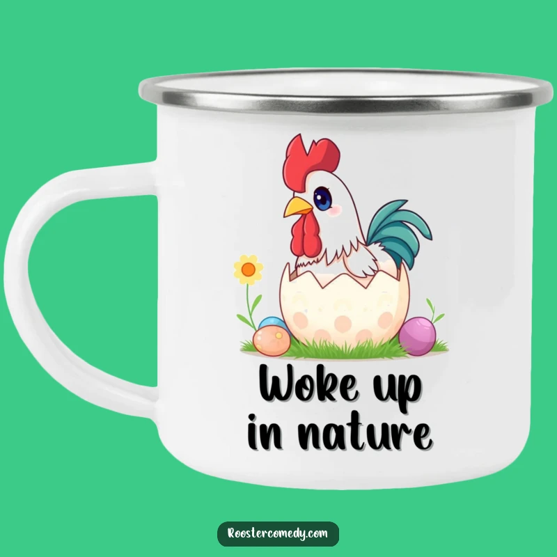 Funny Surprise Rooster Easter Camping Mug - Adventure with a Cluck