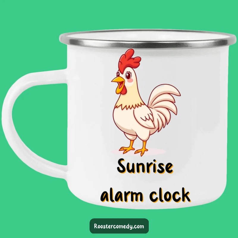 Funny Proud Rooster Camping Mug - Adventure with a Cheerful Crow