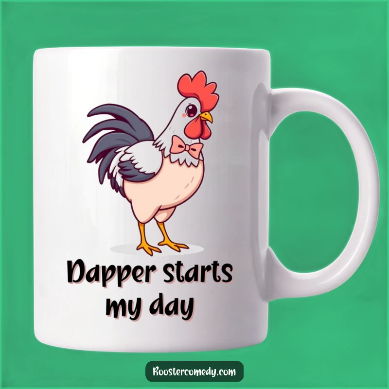 Funny Kawaii Rooster Bowtie Mug: Dapper Chicken Gift for Sophisticated Sipping