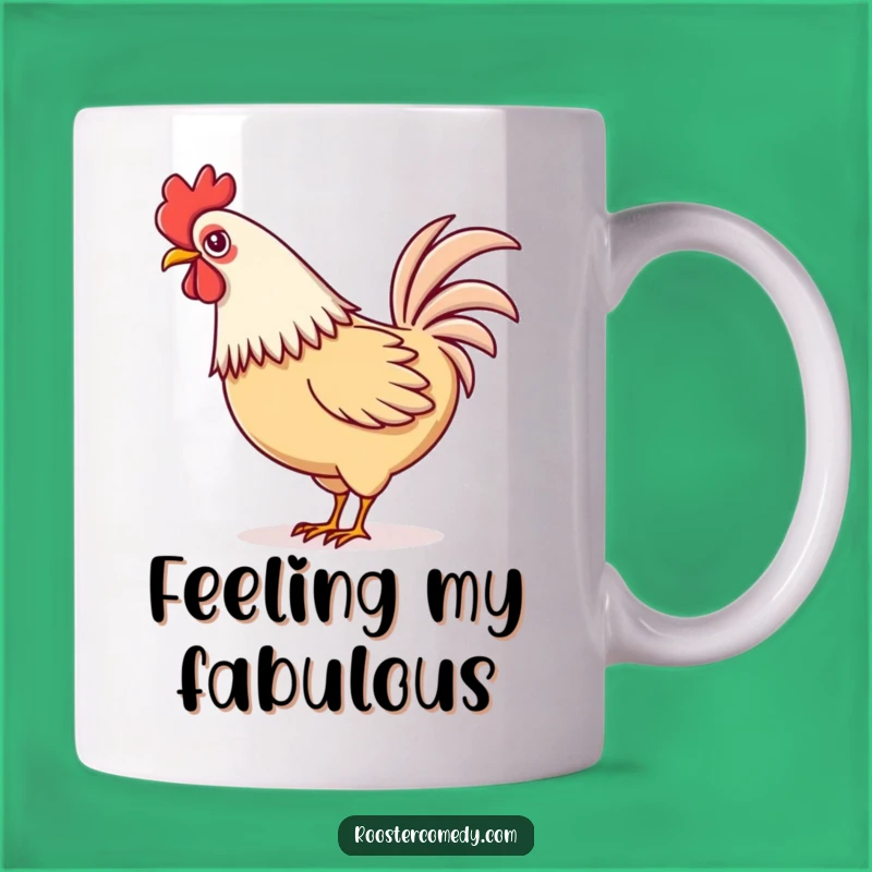 Funny Kawaii Rooster Tail Wag Mug: Playful Farm Fun for Your Cup