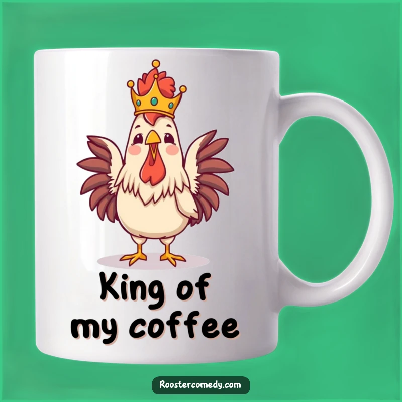 Funny Royal Rooster Crowing Mug - Majestic Bird Lover Gift