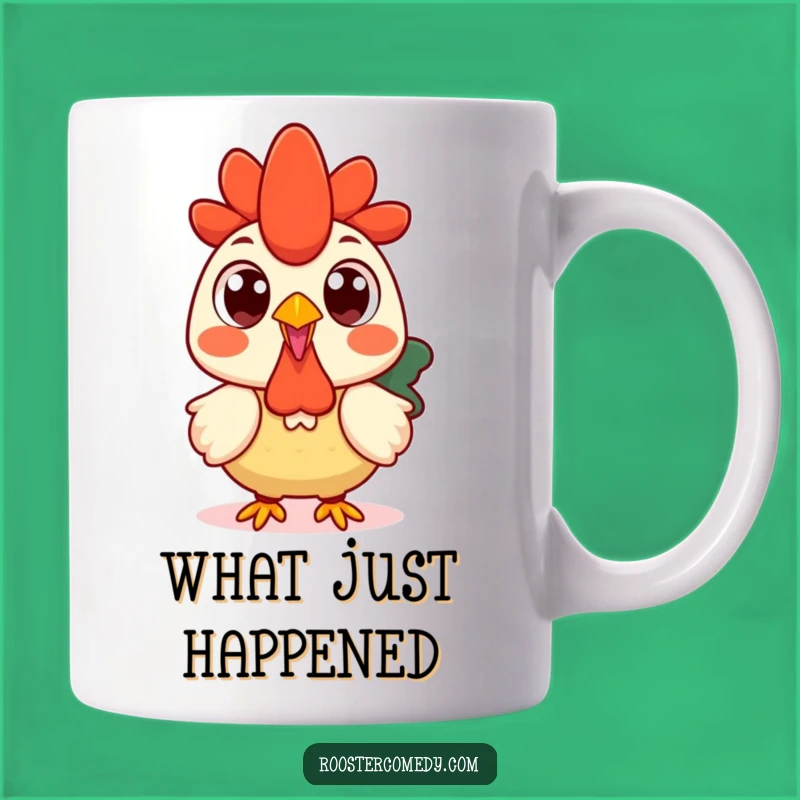 Funny Kawaii Rooster Surprise Mug: Oh My Goodness, Coffee Time!