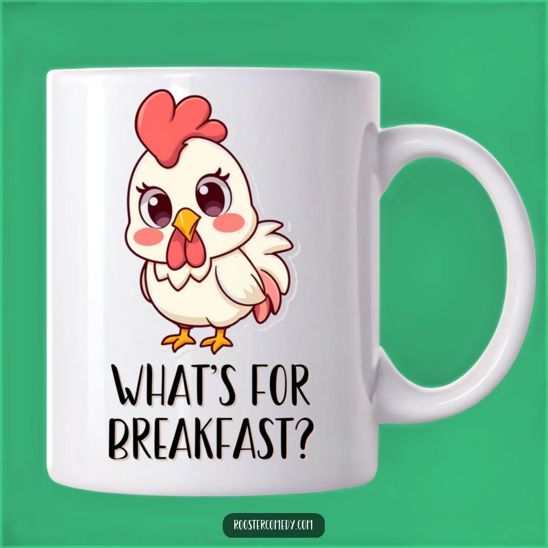 Funny Kawaii Rooster Mug - Surprised Eyes, Hilarious Farm Gift for Him & Her