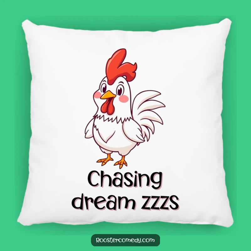 Funny Rooster Racing Pillow - Comfy & Goofy Accent