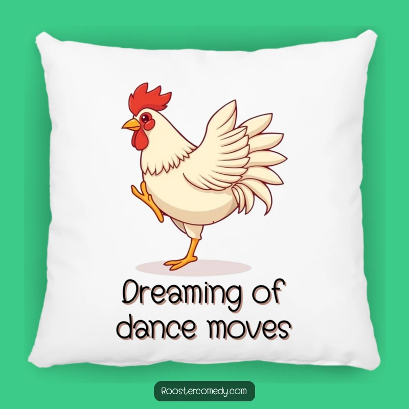 Funny Dancing Rooster Pillow - Cozy & Energetic Farm Decor