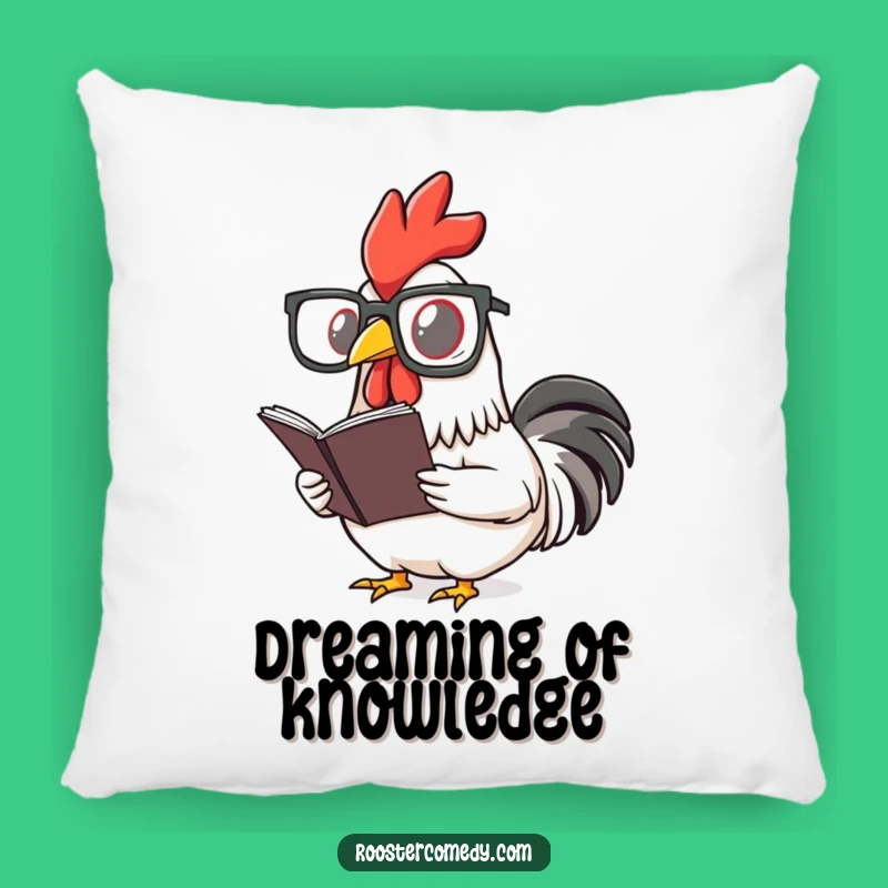 Funny Rooster Reading Glasses Pillow - Cozy Comfort for Literary Nests!