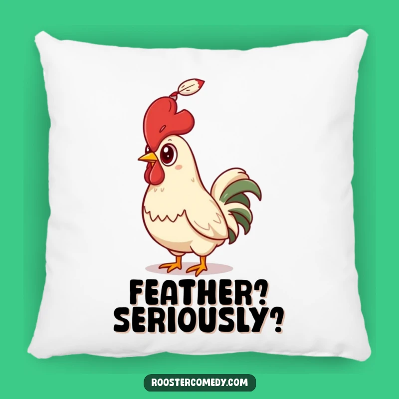 Funny Rooster Feather Surprise Pillow - Comedic Bird Decor, Cozy Funny Gift