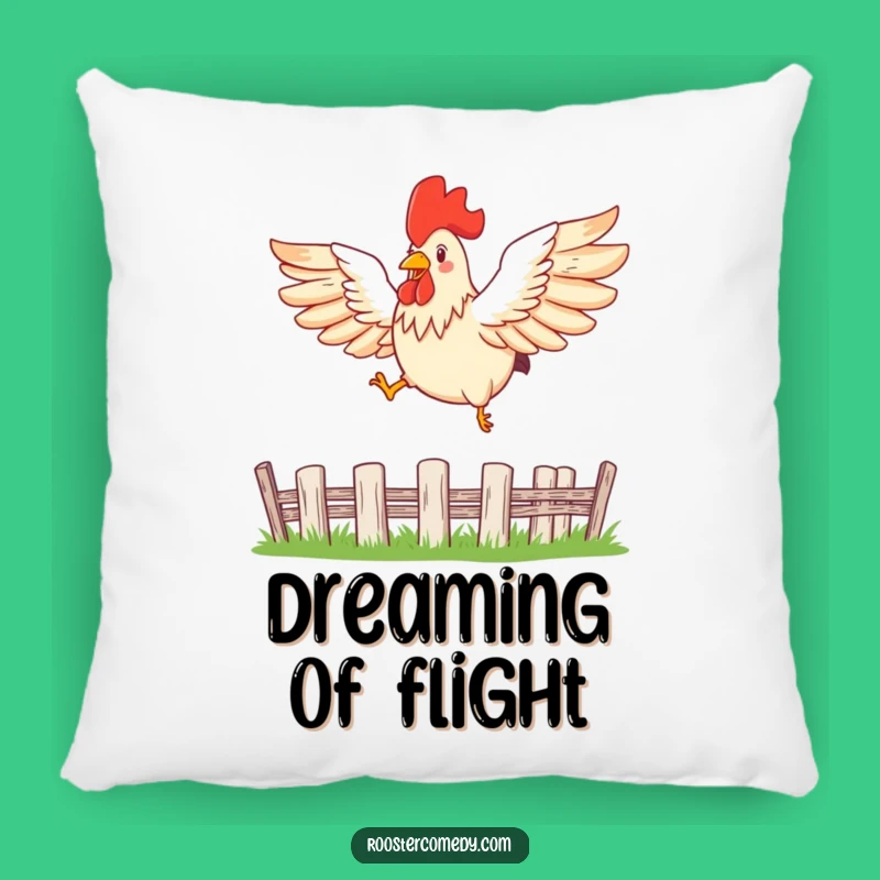 Funny Leaping Rooster Pillow - Cozy Comfort for Your Ambitious Dreams!