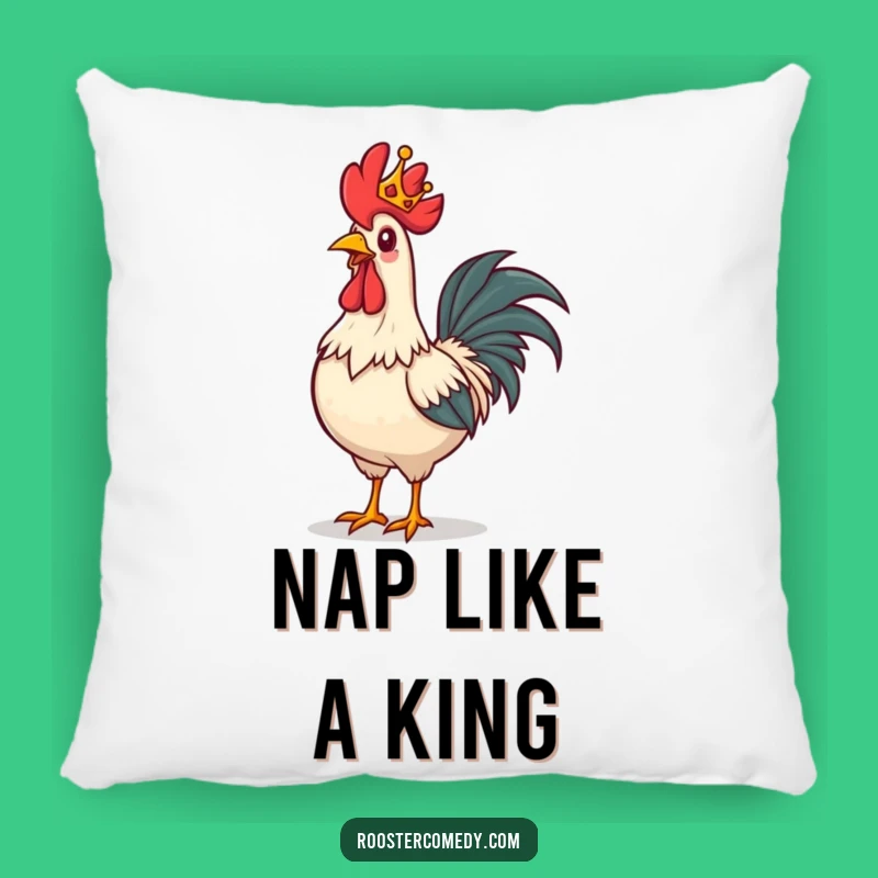 Funny Royal Rooster Pillow: Cozy and Hilarious Accent for Regal Comfort