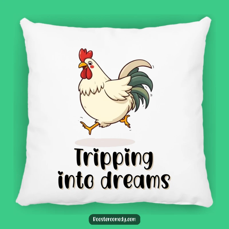 Funny Tripping Rooster Pillow - Cozy Comfort with a Comedic Fall!