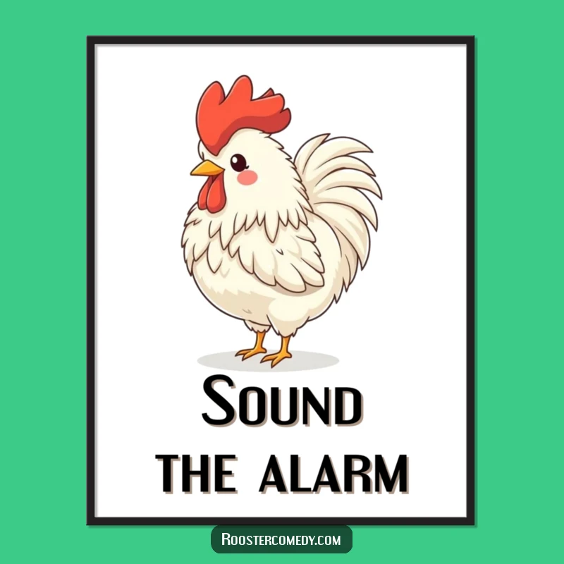 Funny Rooster Crowing Digital Art: Hilarious Instant Download for Farm Lovers