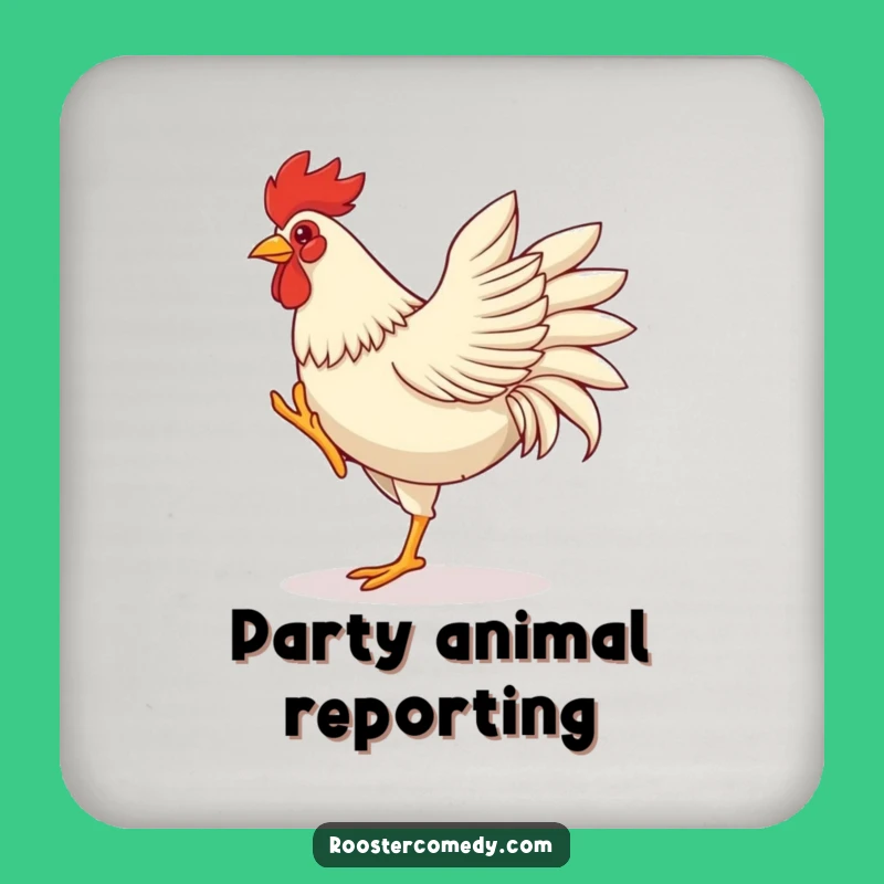 Funny Dancing Rooster Coaster - Energetic Farm Table Protection