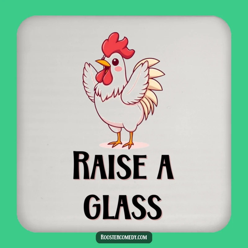 Funny Rooster Flapping Coaster - Energetic Protection for Your Surfaces