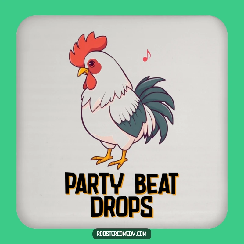 Funny Rooster Dancing Coaster: Protect Surfaces with Rhythm!