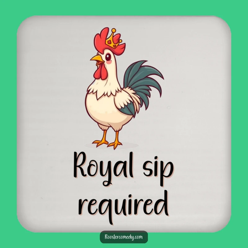 Funny Royal Rooster Coasters: Hilarious Set for Regal Homes