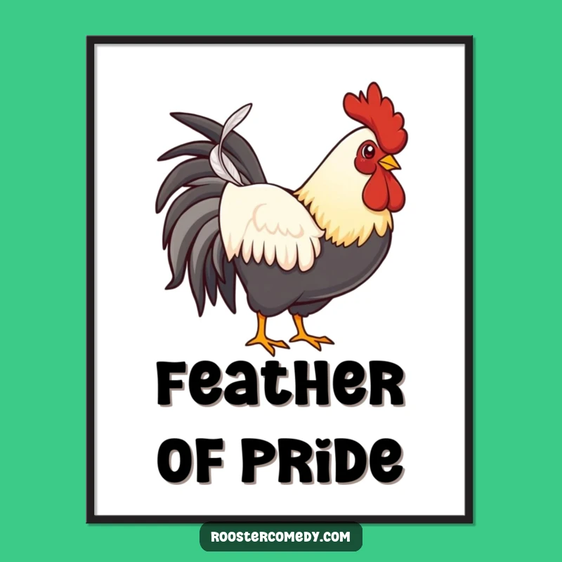 Funny Rooster Feather Poster - Proud Bird Wall Art for Gifts