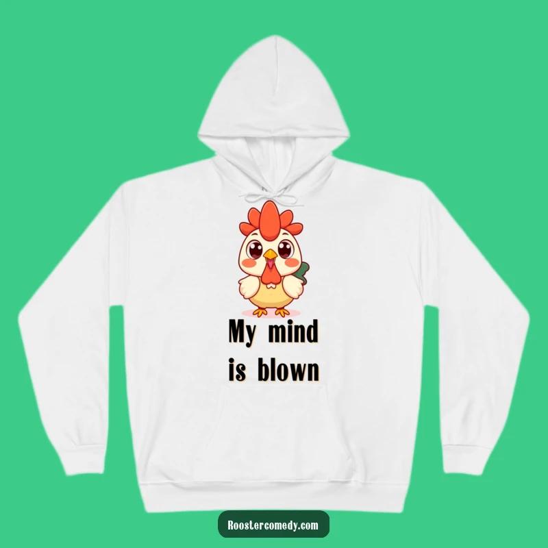 Cozy Funny Kawaii Rooster Surprise Hoodie: Warmth for Your Astonished Soul