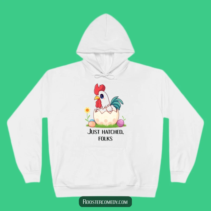 Funny Surprise Rooster Easter Hoodie - Cozy Up for Springtime Laughs