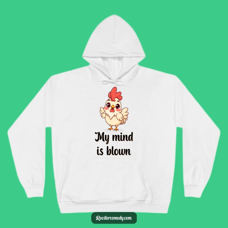 Funny Surprised Rooster Hoodie - Cozy Shocked Bird Comfort