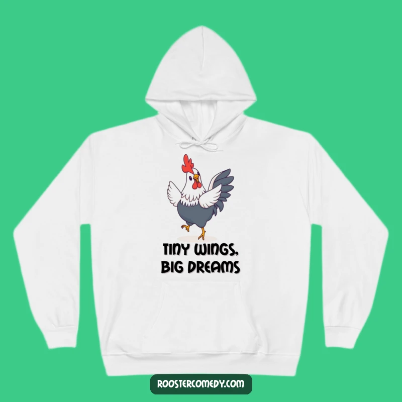 Funny Rooster Jig Hoodie: Cozy Sweatshirt with a Tiny Winged Bird Doing a Happy Jig - Ultimate Gift!
