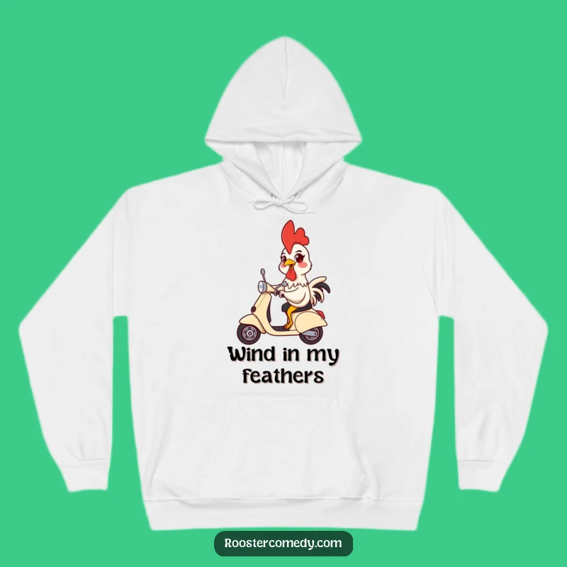 Funny Rooster Scooter Hoodie - Cozy Up for a Hilarious Ride