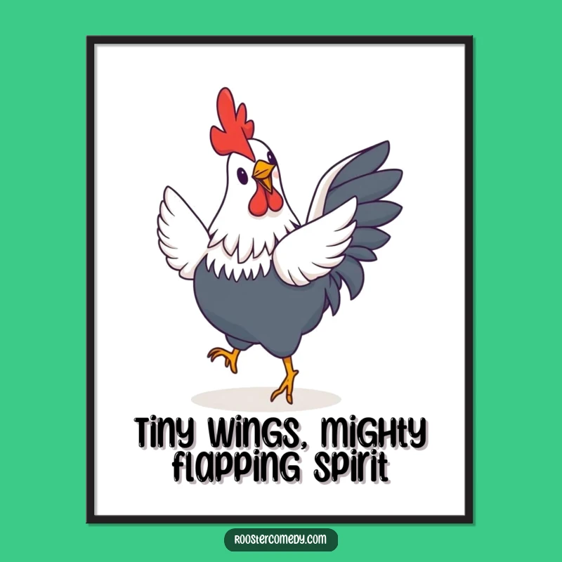 Free Printable Wall Art: Happy Jigging Rooster - Funny Downloadable Decor