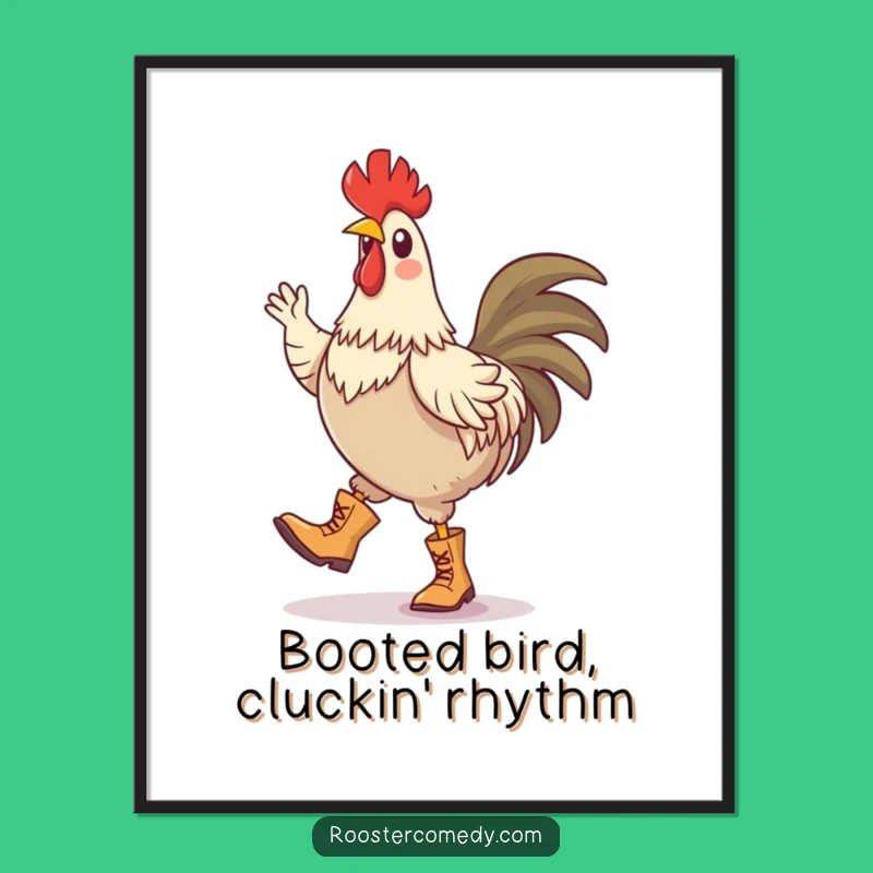 Free Printable Wall Art: The Dancing Rooster, Humorous Whimsical Art for Lively Spaces