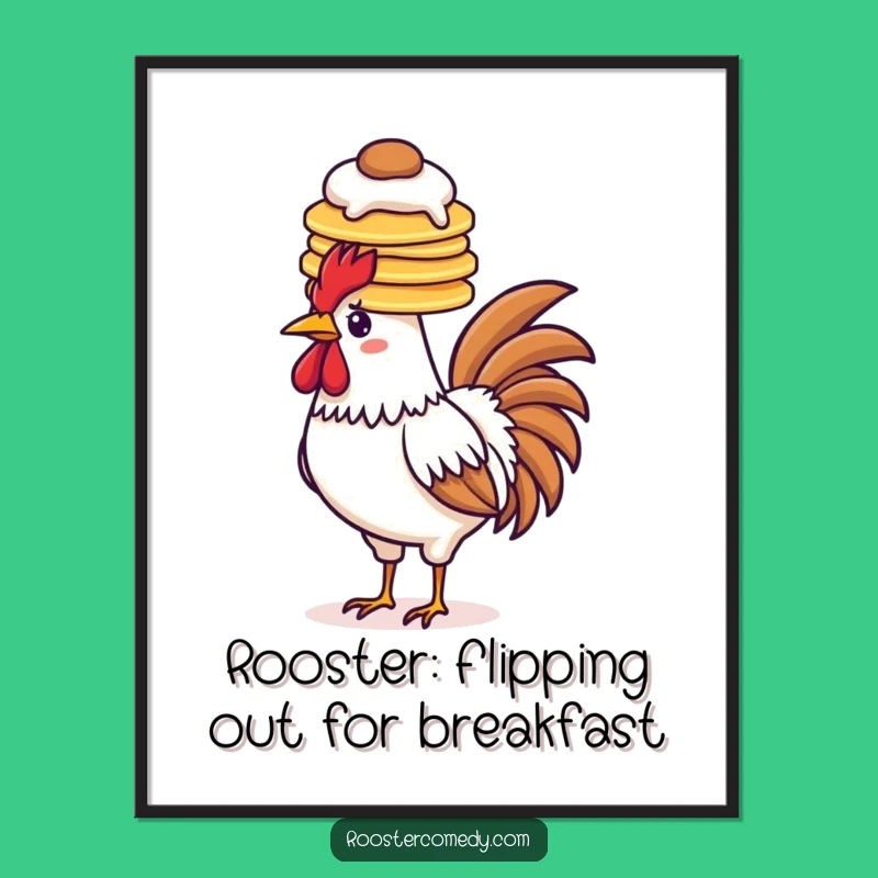 Free Printable Pancake Rooster Wall Art - Funny Downloadable Breakfast Decor