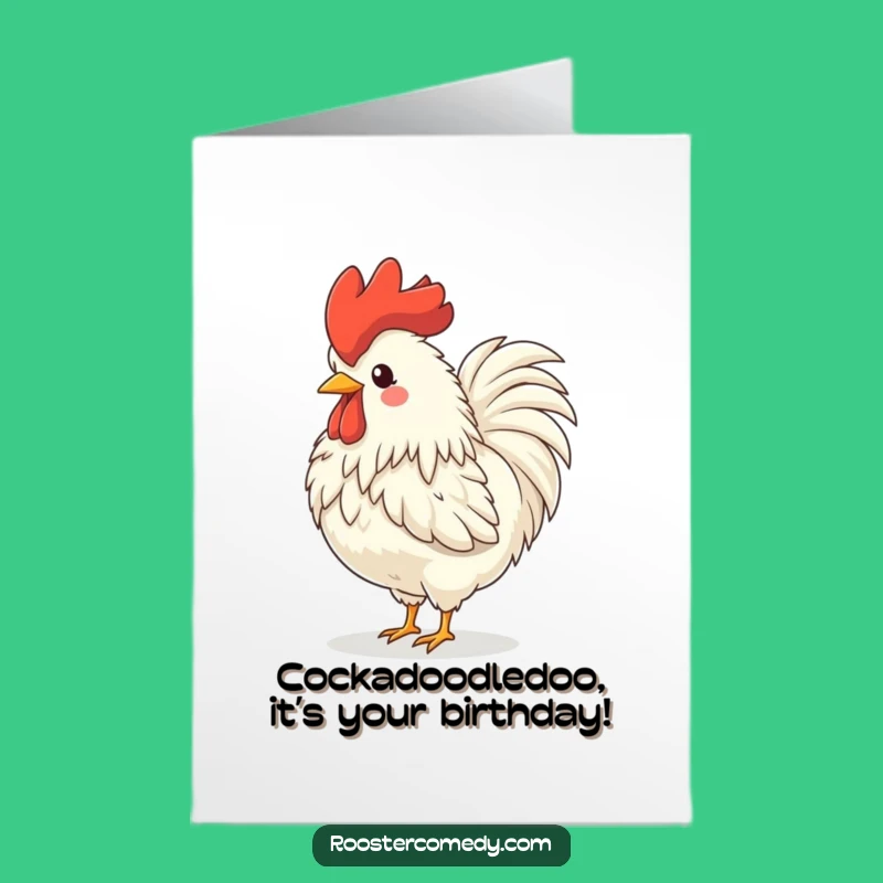 Free Printable Birthday Card: Gleeful Rooster Crowing, Hilarious Downloadable Gift