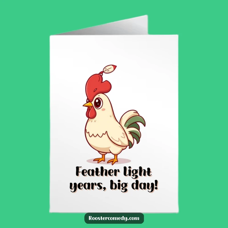 Free Printable Funny Rooster Birthday Card: Surprise Feather Downloadable Greeting